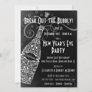 New Year's Party Champagne Celebration Invitation