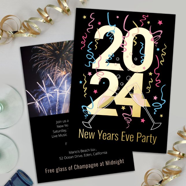 New Years Party champagne glasses celebration 2024 (Creator Uploaded)
