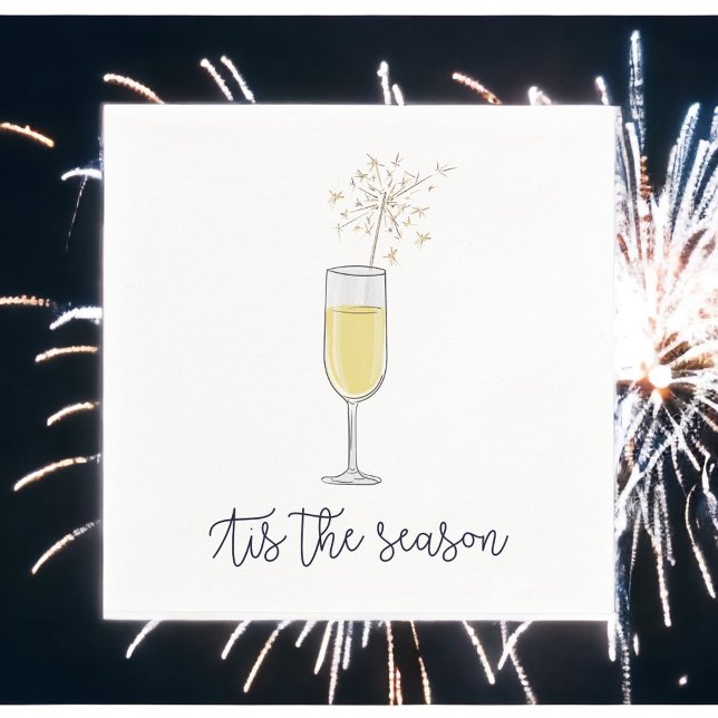 New Years Party Champagne Sparkler  Napkin (Creator Uploaded)