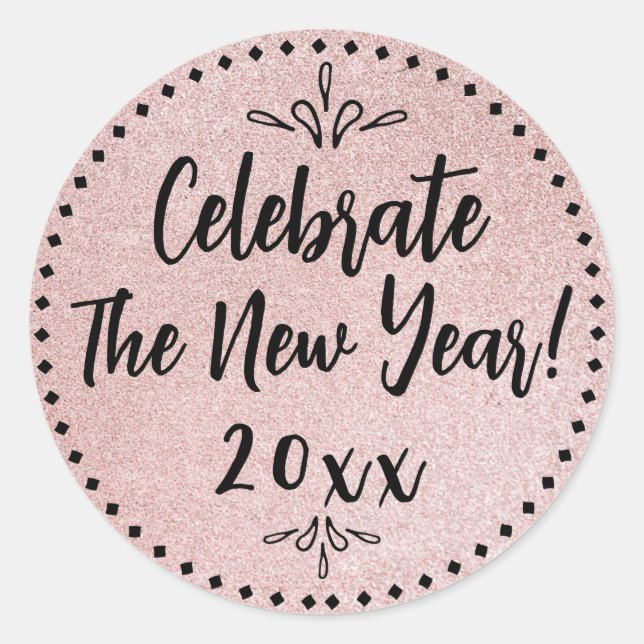 New Years Party  Classic Round Sticker (Front)
