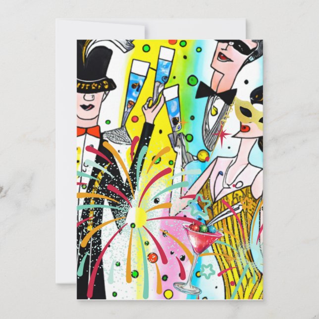 New Year's Party Holiday Card (Front)