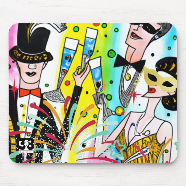 New Year's Party Mouse Mat (Front)