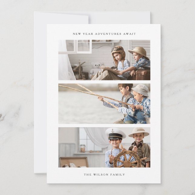 NEW YEAR'S PHOTO CARD | Modern Minimal Life Photos (Front)