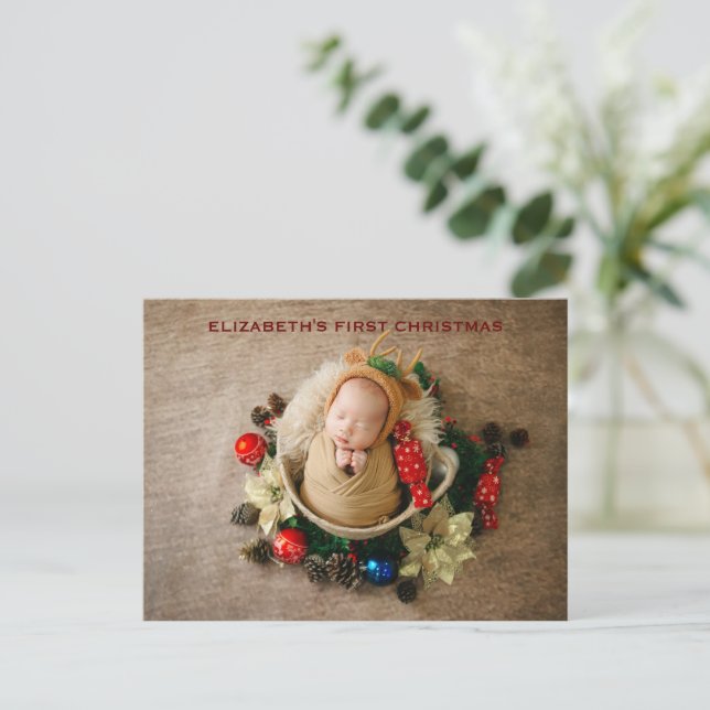 New Year's postcards with a picture of your baby (Standing Front)