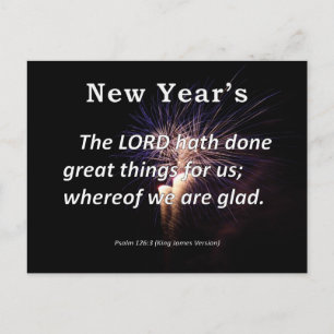 New Year's Psalm 126-3 Holiday Postcard