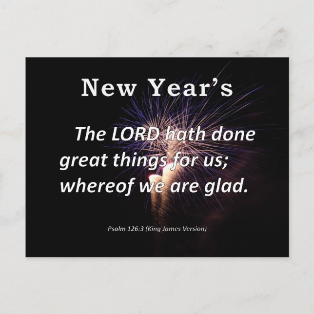 New Year's Psalm 126-3 Holiday Postcard (Front)