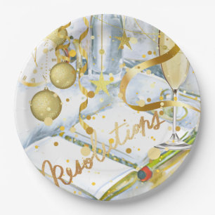 New Year's Resolution Collection Paper Plate