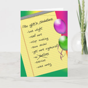 New Year's resolution list Holiday Card