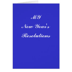 New Year's Resolutions