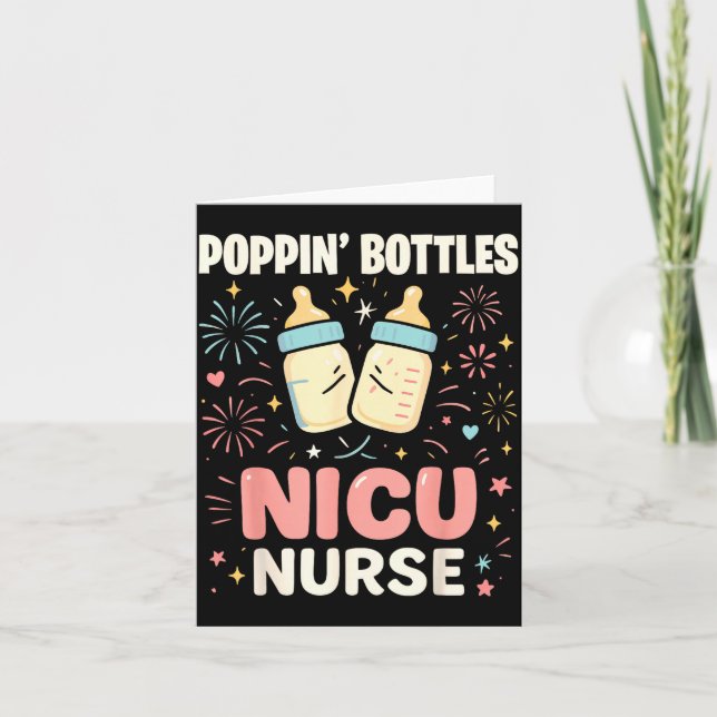 New Years Shirt, Nurse Png Bottles For The New Yea Card (Front)