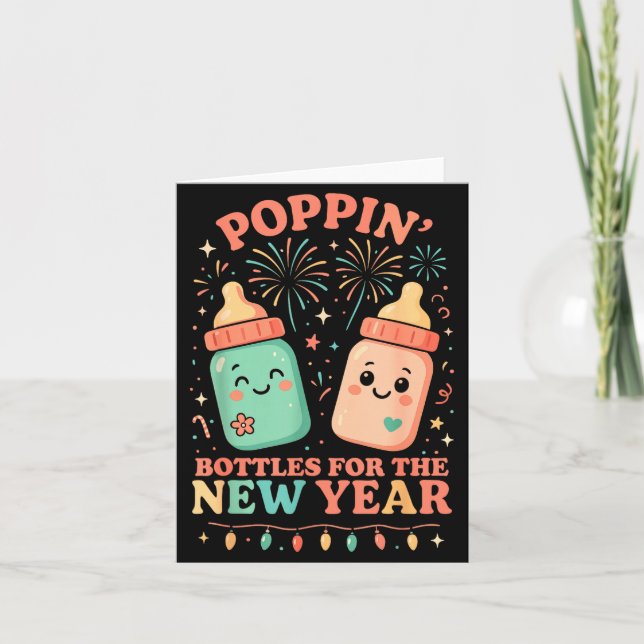 New Years Shirt, Nurse Png Bottles For The New Yea Card (Front)