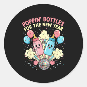 New Years Shirt, Nurse Png Bottles For The New Yea Classic Round Sticker