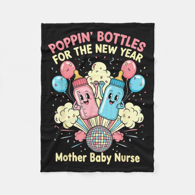 New Years Shirt, Nurse Png Bottles For The New Yea Fleece Blanket (Front)