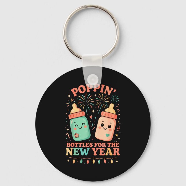 New Years Shirt, Nurse Png Bottles For The New Yea Key Ring (Front)