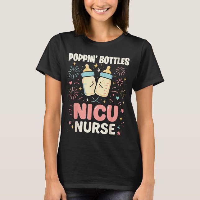 New Years Shirt, Nurse Png Bottles For The New Yea T-Shirt (Front)