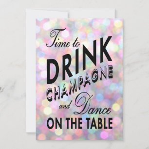 New Year's Time to Drink Champagne Invitation