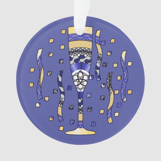 New Year's Toast Acrylic Ornament (Front)