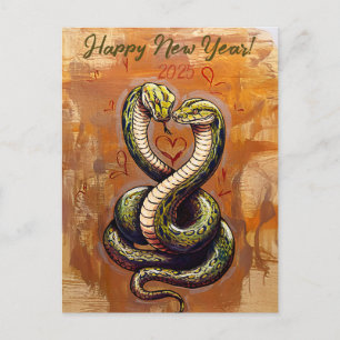 New Year's Wish for Love 2025 Wooden Snake Card