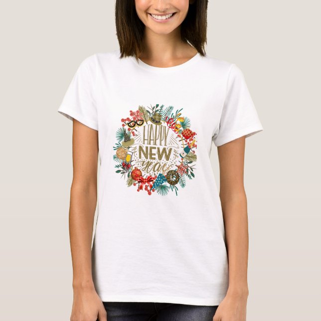 New Year's Wreath T-Shirt (Front)