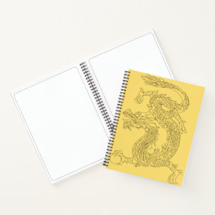 New Yellow Chinese Dragon Sketchbook Notebook