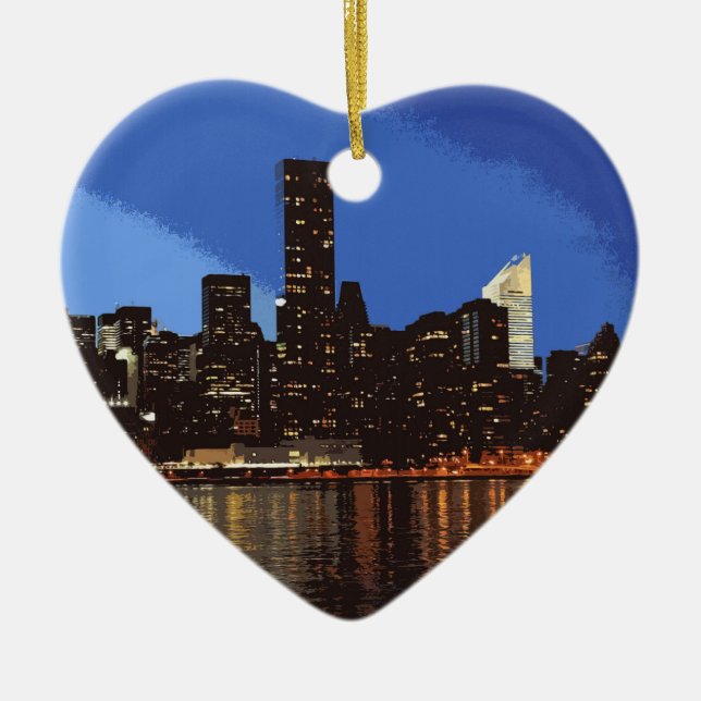 New York 001 Ceramic Tree Decoration (Front)