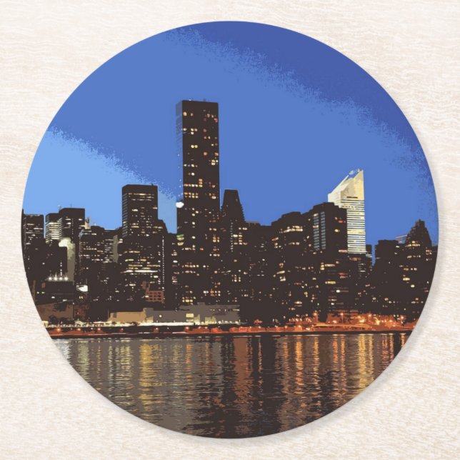 New York 001 Round Paper Coaster (Front)