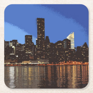 New York 001 Square Paper Coaster
