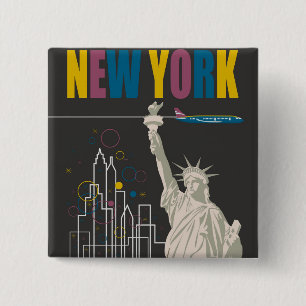 New York 15 Cm Square Badge