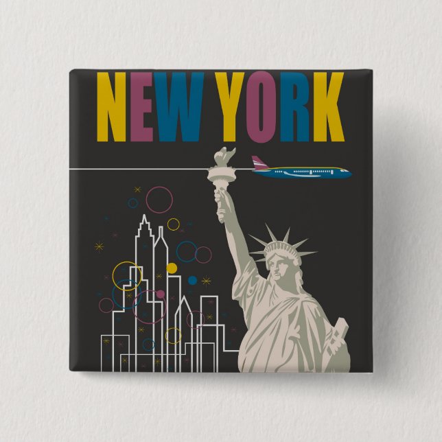 New York 15 Cm Square Badge (Front)