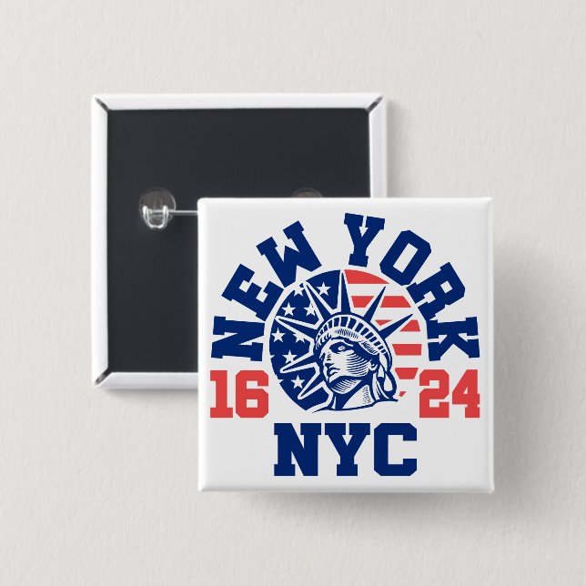 New York 1624 15 Cm Square Badge (Front & Back)