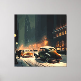 New York 1930s Christmas Time Canvas Print