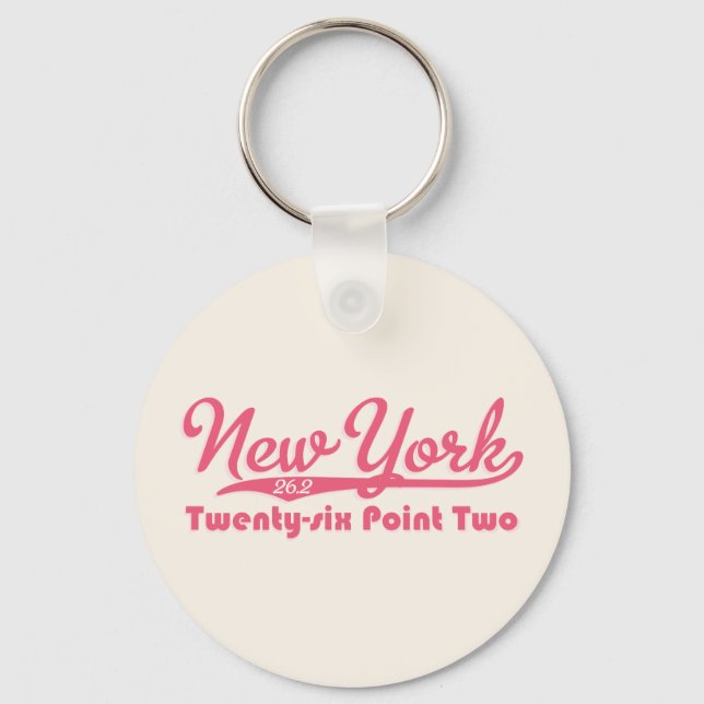 New York 26.2 Pink Maratrhon Key Chain (Front)