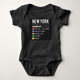 New York 5 Boroughs Baby Bodysuit
