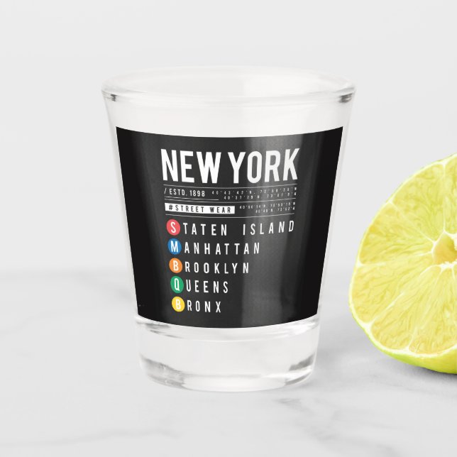 New York 5 Boroughs Shot Glass (Front)