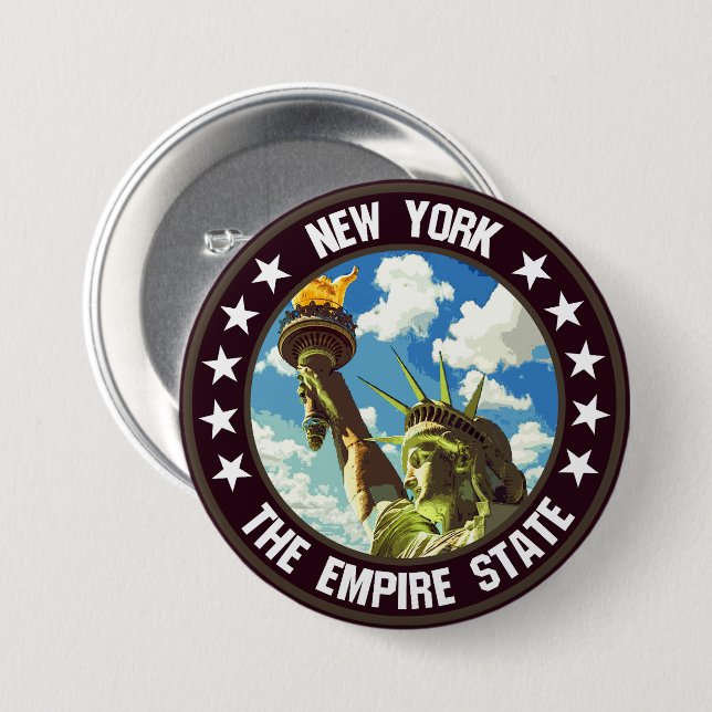 New York                                           7.5 Cm Round Badge (Front & Back)