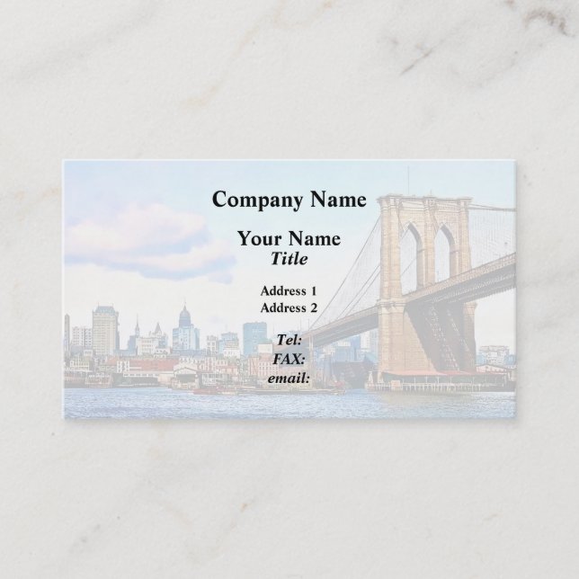 New York Abutment of Brooklyn Bridge Business Card (Front)