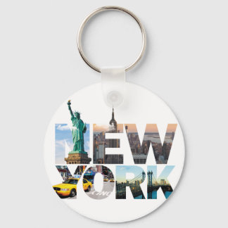 New York Alphabet Montage Key Ring