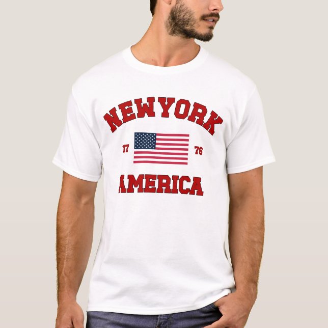 New York America Varsity Unisex Man Woman Clothes T-Shirt (Front)