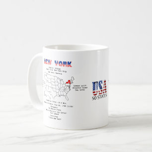 New York American state on a map and useful info Coffee Mug