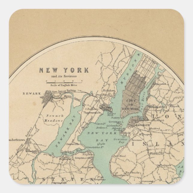 New York and its Environments Square Sticker (Front)