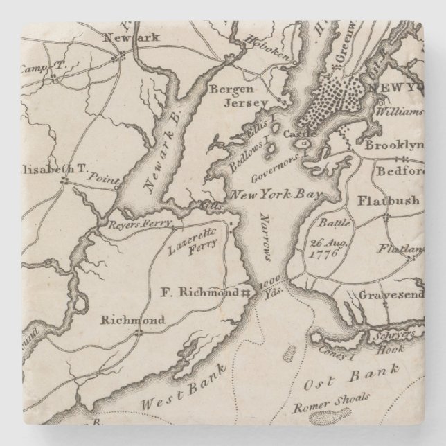 New York and New Jersey Region Stone Coaster (Front)