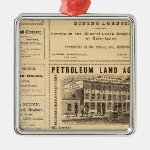 New York and Pennsylvania Oil Advertisements Metal Tree Decoration