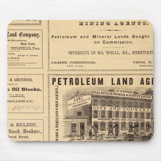 New York and Pennsylvania Oil Advertisements Mouse Mat (Front)