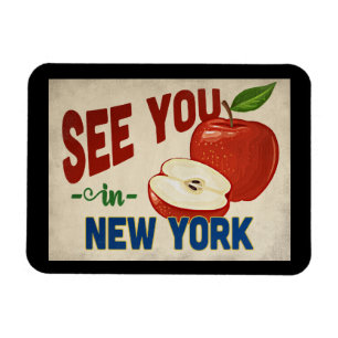 New York Apple - Vintage Travel Magnet