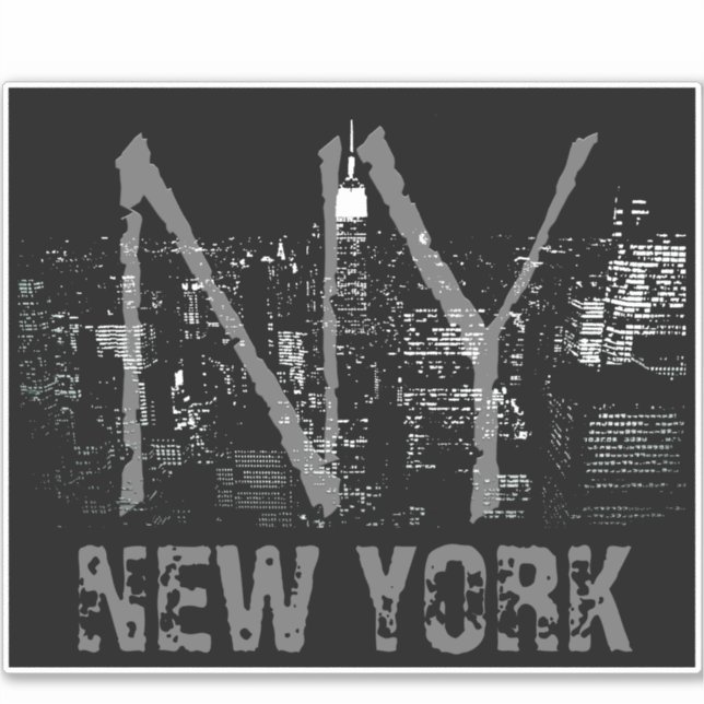 New York Art Sticker Personalised NYC Decals (Front)