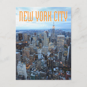 new york at dusk postcard