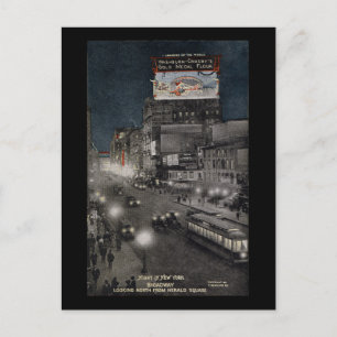 New York at Night in 1910 Postcard