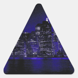 New York At Night Triangle Sticker