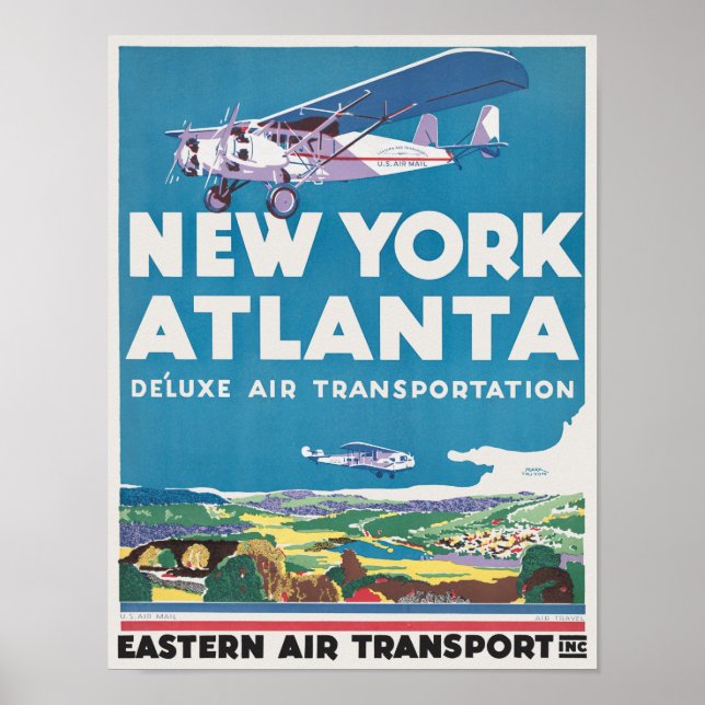 New York Atlanta USA Vintage Poster 1931 (Front)