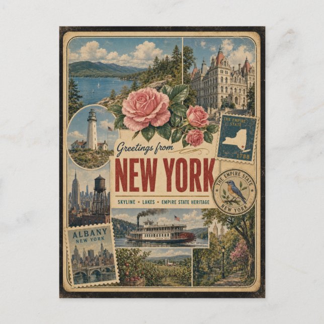 New York Authentic Vintage Style Postcard (Front)